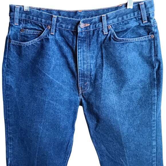 Vintage Mens Bootcut Jeans 36x26 80s JC PENNEY PLAIN POCKETS CLASSIC Flare FLARE - Picture 3 of 7